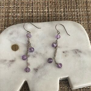 Sterling silver Purple amethyst Dangle Earrings